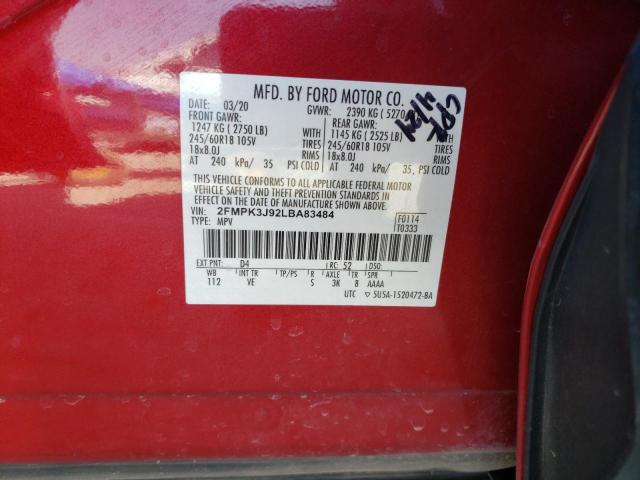 Photo 12 VIN: 2FMPK3J92LBA83484 - FORD EDGE SEL 