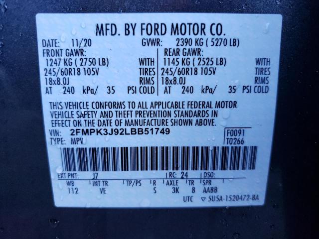 Photo 9 VIN: 2FMPK3J92LBB51749 - FORD EDGE SEL 