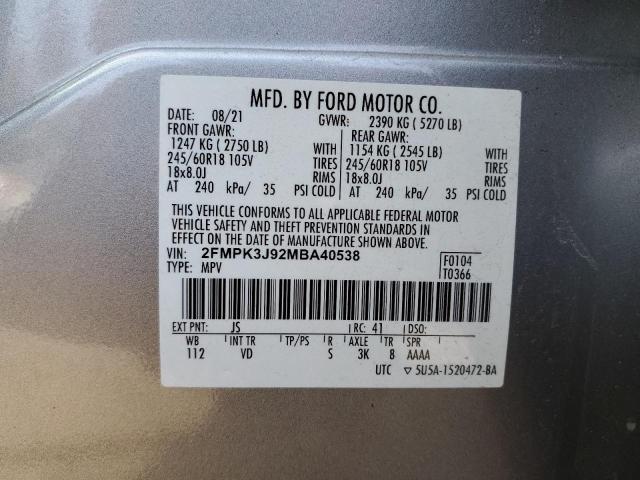 Photo 12 VIN: 2FMPK3J92MBA40538 - FORD EDGE SEL 