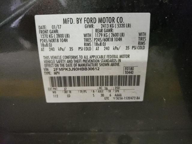 Photo 9 VIN: 2FMPK3J93HBB30612 - FORD EDGE SEL 