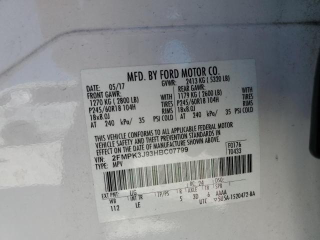 Photo 12 VIN: 2FMPK3J93HBC07799 - FORD EDGE SEL 