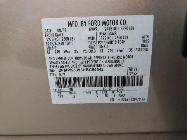 Photo 12 VIN: 2FMPK3J93HBC54542 - FORD EDGE SEL 