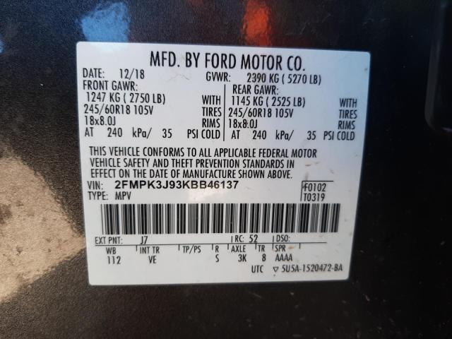 Photo 12 VIN: 2FMPK3J93KBB46137 - FORD EDGE SEL 