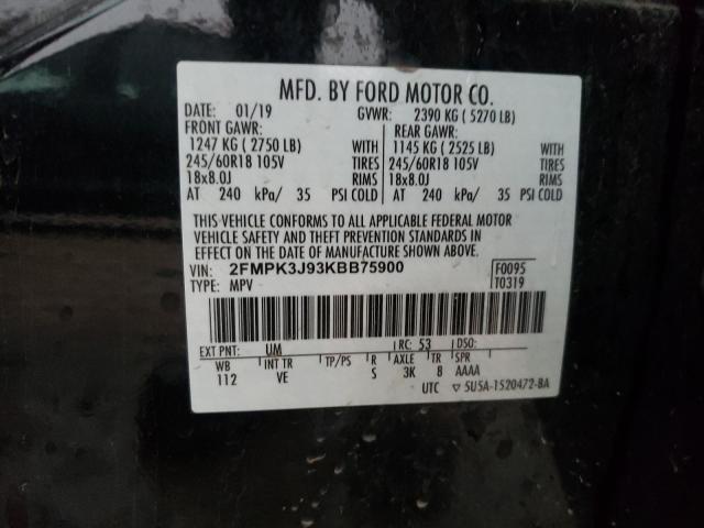 Photo 9 VIN: 2FMPK3J93KBB75900 - FORD EDGE SEL 