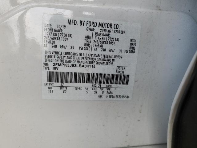 Photo 13 VIN: 2FMPK3J93LBA04114 - FORD EDGE SEL 