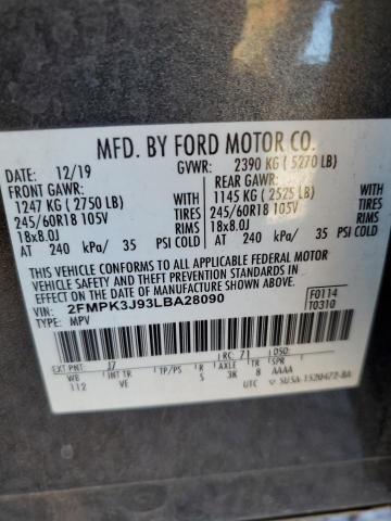 Photo 12 VIN: 2FMPK3J93LBA28090 - FORD EDGE SEL 