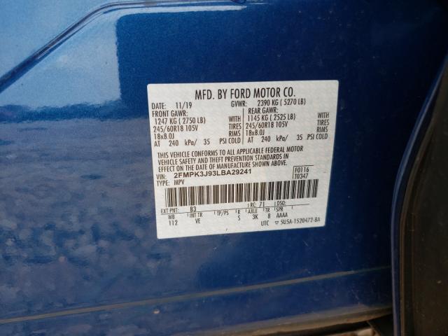 Photo 9 VIN: 2FMPK3J93LBA29241 - FORD EDGE SEL 