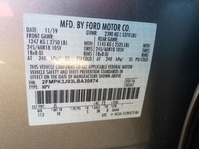 Photo 9 VIN: 2FMPK3J93LBA30874 - FORD EDGE SEL 