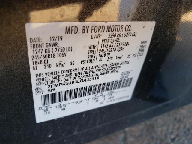 Photo 12 VIN: 2FMPK3J93LBA35914 - FORD EDGE SEL 