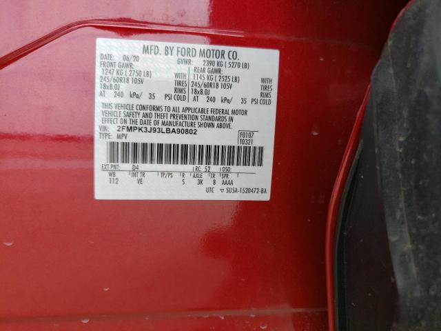 Photo 12 VIN: 2FMPK3J93LBA90802 - FORD EDGE 