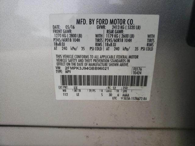 Photo 12 VIN: 2FMPK3J94GBB96021 - FORD EDGE 