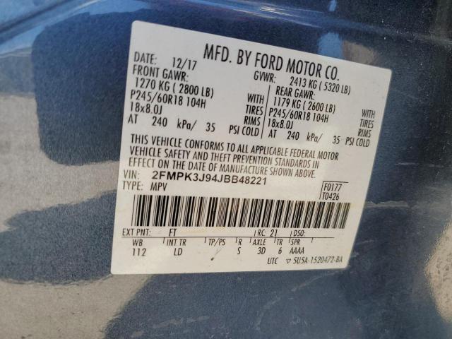 Photo 12 VIN: 2FMPK3J94JBB48221 - FORD EDGE 