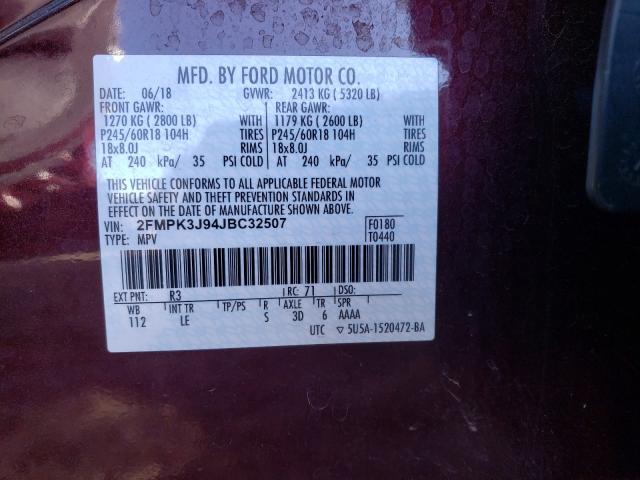 Photo 9 VIN: 2FMPK3J94JBC32507 - FORD EDGE 