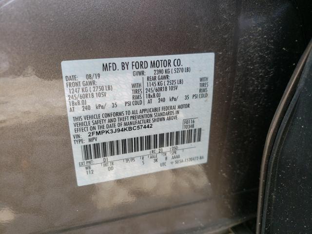 Photo 9 VIN: 2FMPK3J94KBC57442 - FORD EDGE SEL 