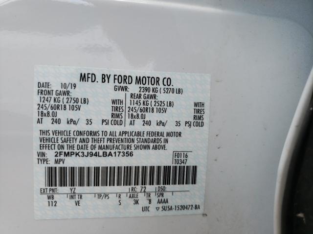 Photo 9 VIN: 2FMPK3J94LBA17356 - FORD EDGE SEL 