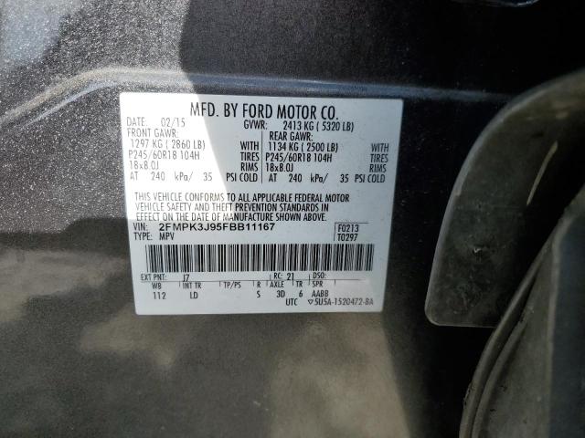 Photo 12 VIN: 2FMPK3J95FBB11167 - FORD EDGE SEL 