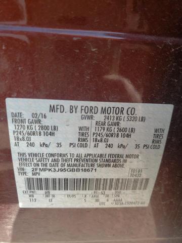 Photo 12 VIN: 2FMPK3J95GBB18671 - FORD EDGE SEL 