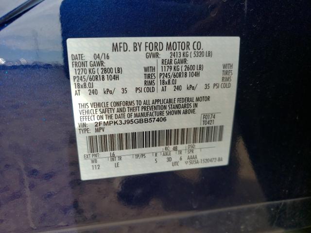 Photo 9 VIN: 2FMPK3J95GBB57406 - FORD EDGE SEL 