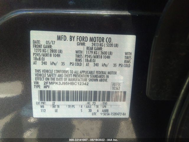 Photo 8 VIN: 2FMPK3J95HBC12342 - FORD EDGE 