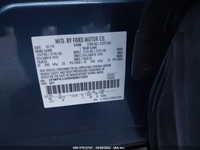 Photo 8 VIN: 2FMPK3J95KBB61285 - FORD EDGE 