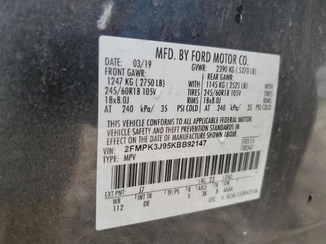 Photo 12 VIN: 2FMPK3J95KBB92147 - FORD EDGE 