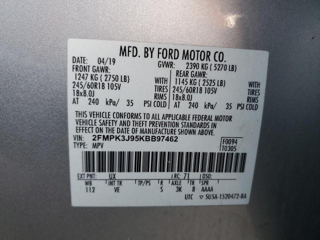 Photo 12 VIN: 2FMPK3J95KBB97462 - FORD EDGE SEL 