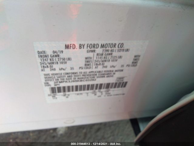 Photo 8 VIN: 2FMPK3J95KBC03292 - FORD EDGE 