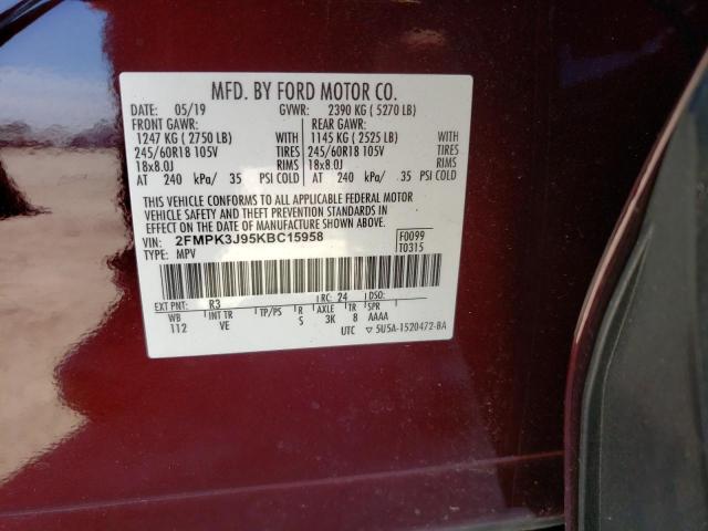 Photo 13 VIN: 2FMPK3J95KBC15958 - FORD EDGE SEL 