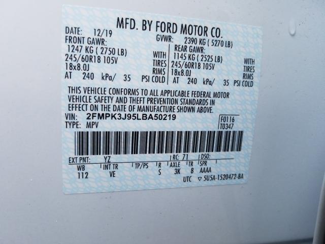 Photo 9 VIN: 2FMPK3J95LBA50219 - FORD EDGE SEL 