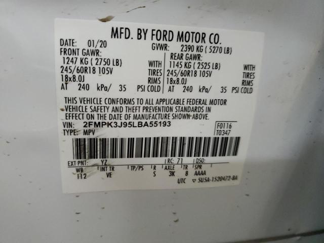 Photo 12 VIN: 2FMPK3J95LBA55193 - FORD EDGE SEL 