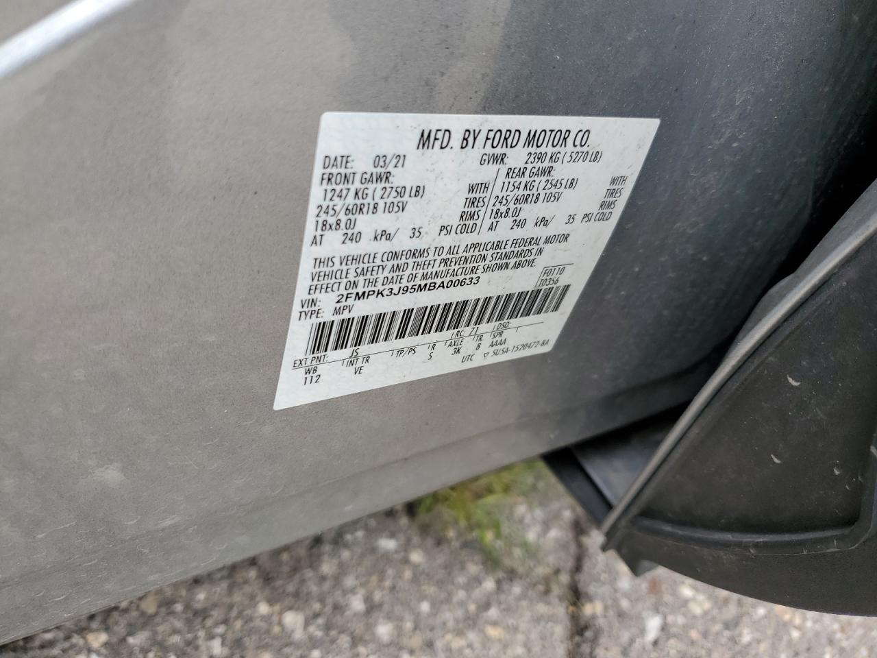 Photo 11 VIN: 2FMPK3J95MBA00633 - FORD EDGE 