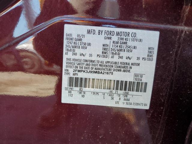 Photo 12 VIN: 2FMPK3J95MBA21675 - FORD EDGE SEL 