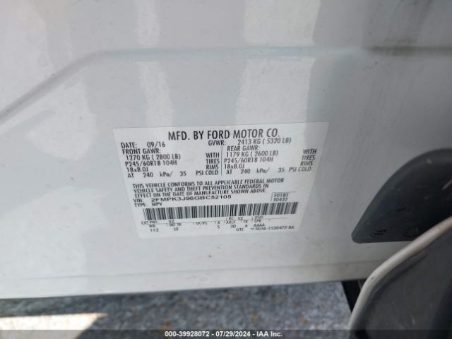 Photo 8 VIN: 2FMPK3J96GBC52105 - FORD EDGE 