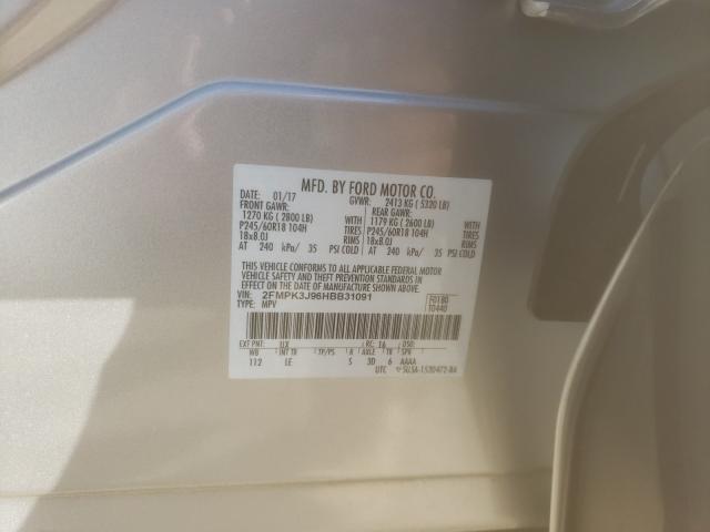 Photo 9 VIN: 2FMPK3J96HBB31091 - FORD EDGE SEL 