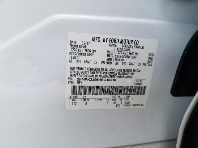 Photo 9 VIN: 2FMPK3J96HBC10518 - FORD EDGE SEL 