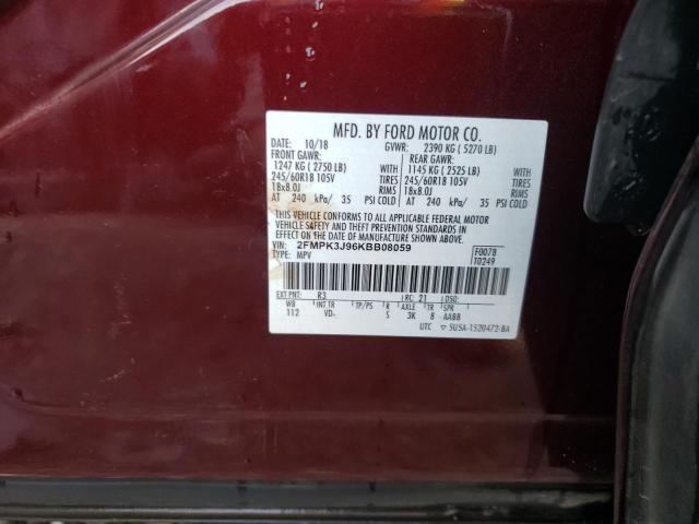 Photo 9 VIN: 2FMPK3J96KBB08059 - FORD EDGE SEL 