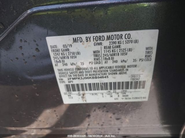 Photo 8 VIN: 2FMPK3J96KBB94845 - FORD EDGE 