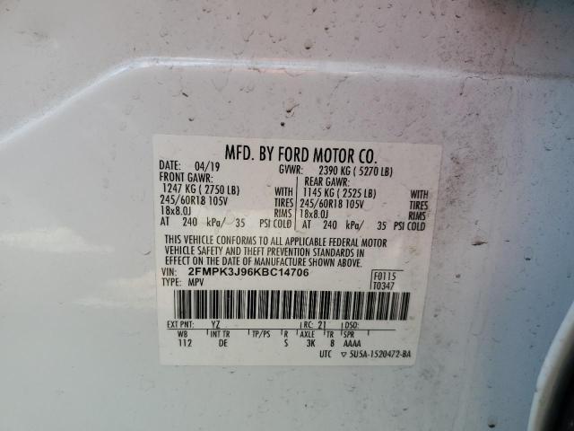 Photo 12 VIN: 2FMPK3J96KBC14706 - FORD EDGE 