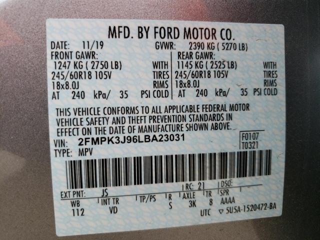 Photo 9 VIN: 2FMPK3J96LBA23031 - FORD EDGE SEL 