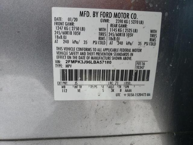 Photo 11 VIN: 2FMPK3J96LBA57180 - FORD EDGE SEL 