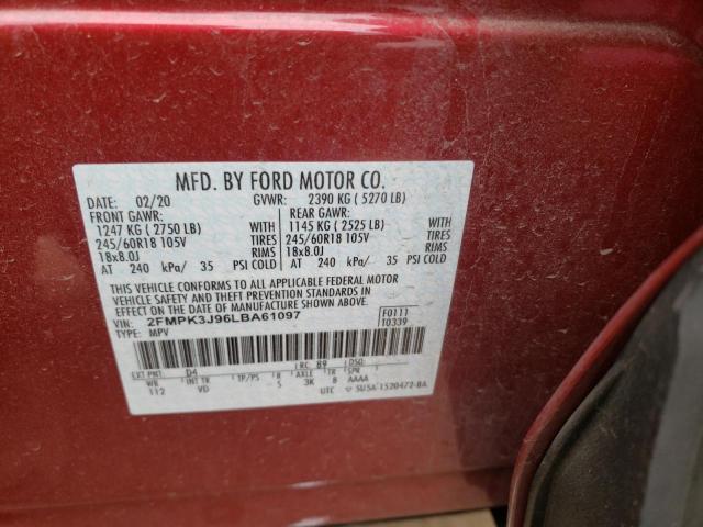 Photo 9 VIN: 2FMPK3J96LBA61097 - FORD EDGE SEL 