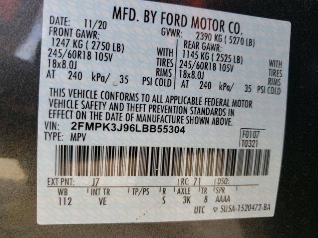 Photo 9 VIN: 2FMPK3J96LBB55304 - FORD EDGE SEL 