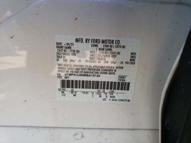 Photo 12 VIN: 2FMPK3J96MBA19126 - FORD EDGE SEL 