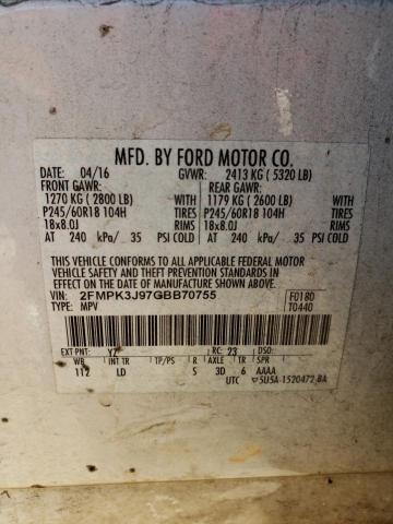 Photo 9 VIN: 2FMPK3J97GBB70755 - FORD EDGE SEL 