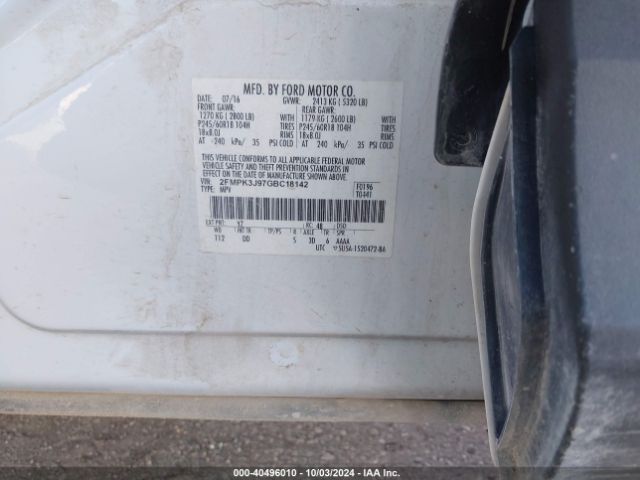 Photo 8 VIN: 2FMPK3J97GBC18142 - FORD EDGE 