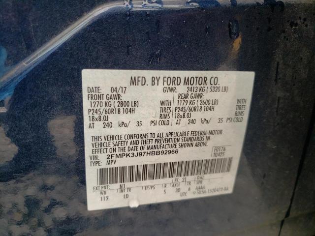 Photo 9 VIN: 2FMPK3J97HBB92966 - FORD EDGE SEL 