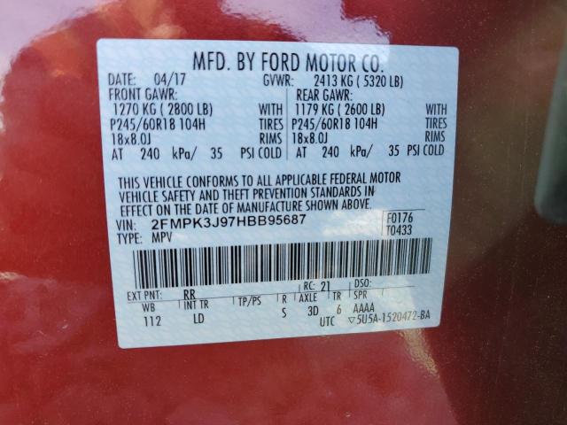 Photo 12 VIN: 2FMPK3J97HBB95687 - FORD EDGE 