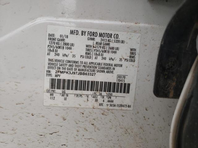 Photo 11 VIN: 2FMPK3J97JBB63327 - FORD EDGE SEL 