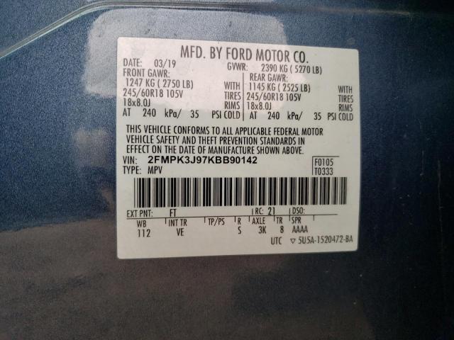 Photo 11 VIN: 2FMPK3J97KBB90142 - FORD EDGE 