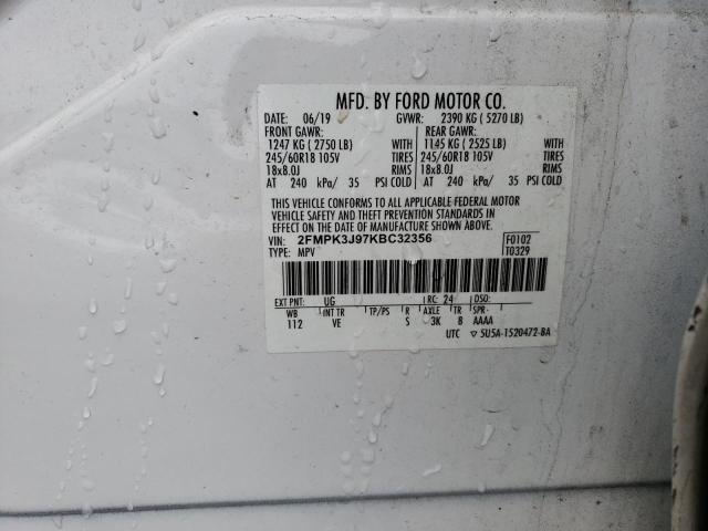 Photo 12 VIN: 2FMPK3J97KBC32356 - FORD EDGE SEL 